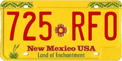 NM license plate 725RFO