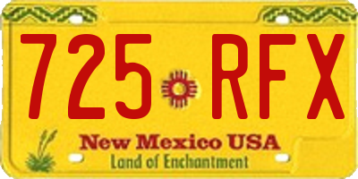 NM license plate 725RFX