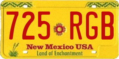 NM license plate 725RGB