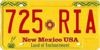 NM license plate 725RIA