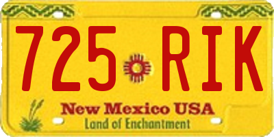 NM license plate 725RIK
