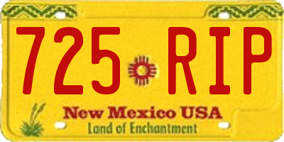 NM license plate 725RIP