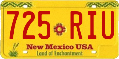 NM license plate 725RIU