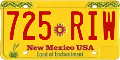 NM license plate 725RIW