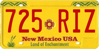 NM license plate 725RIZ