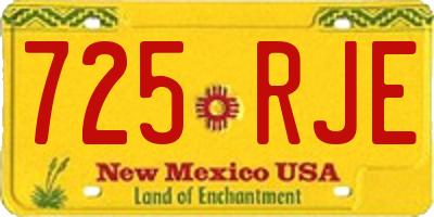 NM license plate 725RJE