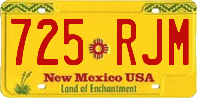 NM license plate 725RJM