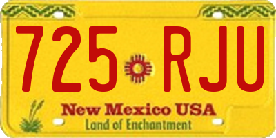 NM license plate 725RJU