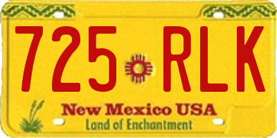 NM license plate 725RLK