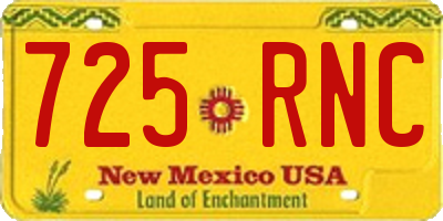 NM license plate 725RNC