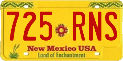 NM license plate 725RNS