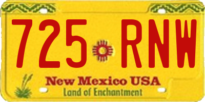 NM license plate 725RNW