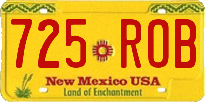 NM license plate 725ROB