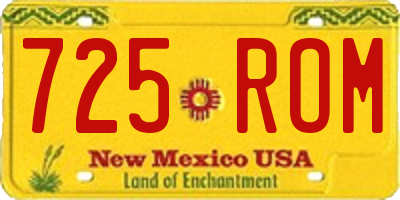 NM license plate 725ROM