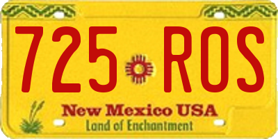 NM license plate 725ROS