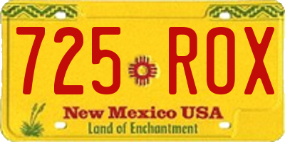 NM license plate 725ROX