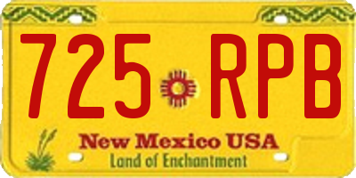 NM license plate 725RPB