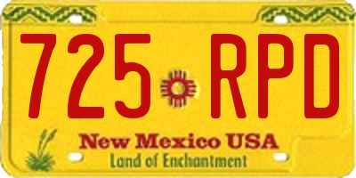 NM license plate 725RPD
