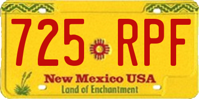 NM license plate 725RPF