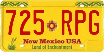 NM license plate 725RPG