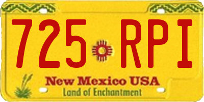 NM license plate 725RPI