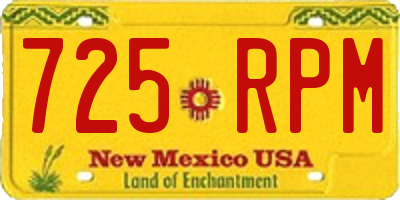 NM license plate 725RPM