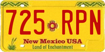 NM license plate 725RPN