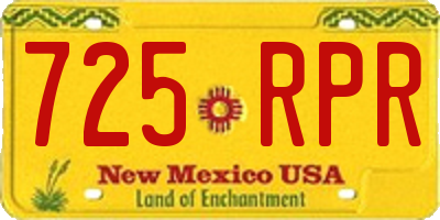NM license plate 725RPR