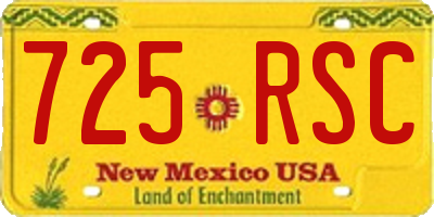 NM license plate 725RSC
