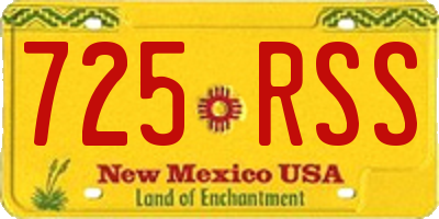 NM license plate 725RSS