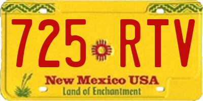 NM license plate 725RTV
