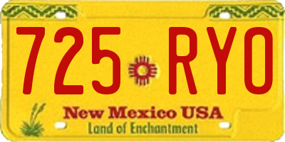 NM license plate 725RYO