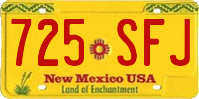 NM license plate 725SFJ