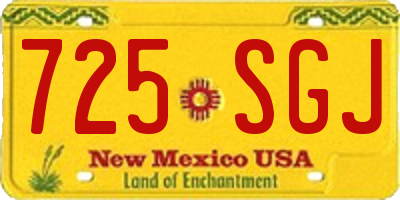 NM license plate 725SGJ