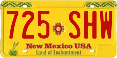 NM license plate 725SHW