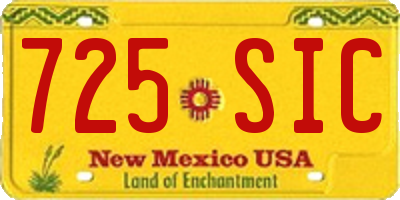 NM license plate 725SIC