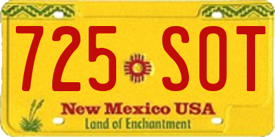NM license plate 725SOT