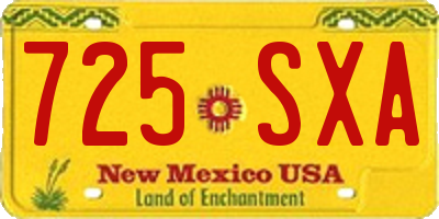 NM license plate 725SXA
