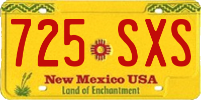 NM license plate 725SXS