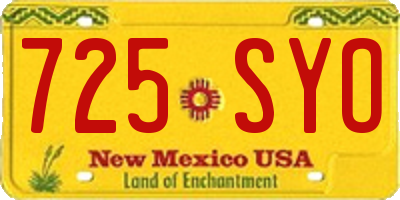 NM license plate 725SYO