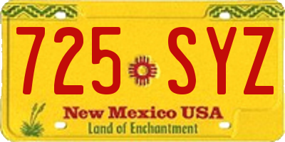 NM license plate 725SYZ