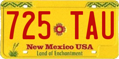 NM license plate 725TAU