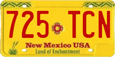 NM license plate 725TCN