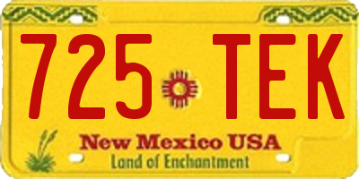 NM license plate 725TEK