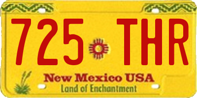 NM license plate 725THR