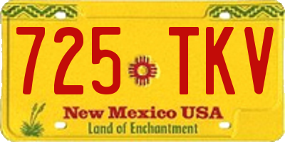 NM license plate 725TKV