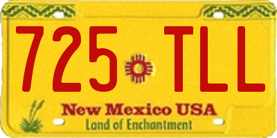 NM license plate 725TLL