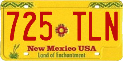NM license plate 725TLN