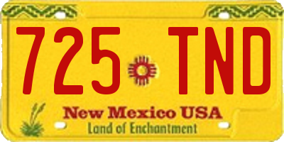 NM license plate 725TND