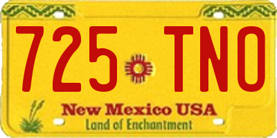 NM license plate 725TNO